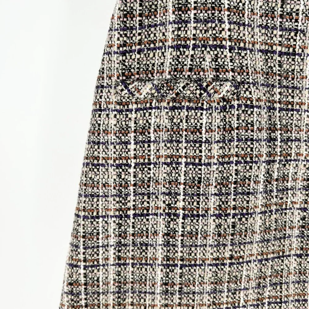 NWT Sandro Golden Tweed Ruffle Trim Skirt - Picture 5 of 12